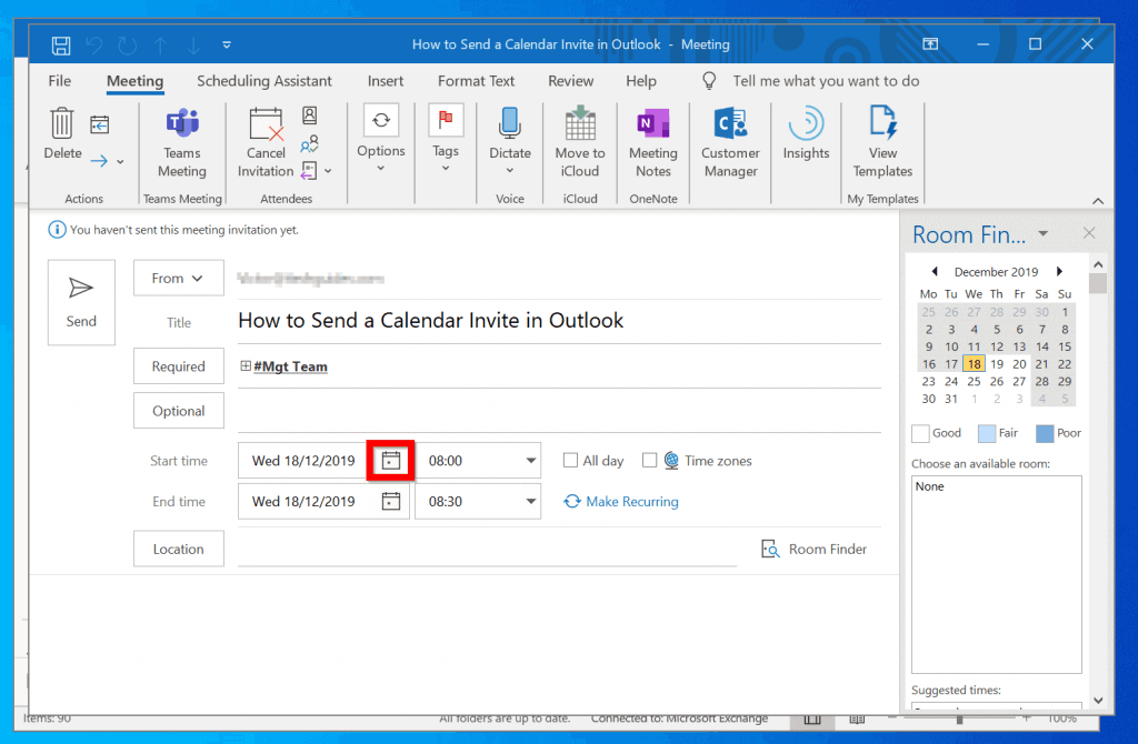 How to Send a Calendar Invite in Outlook (Windows 10 PC, Outlook Apps)