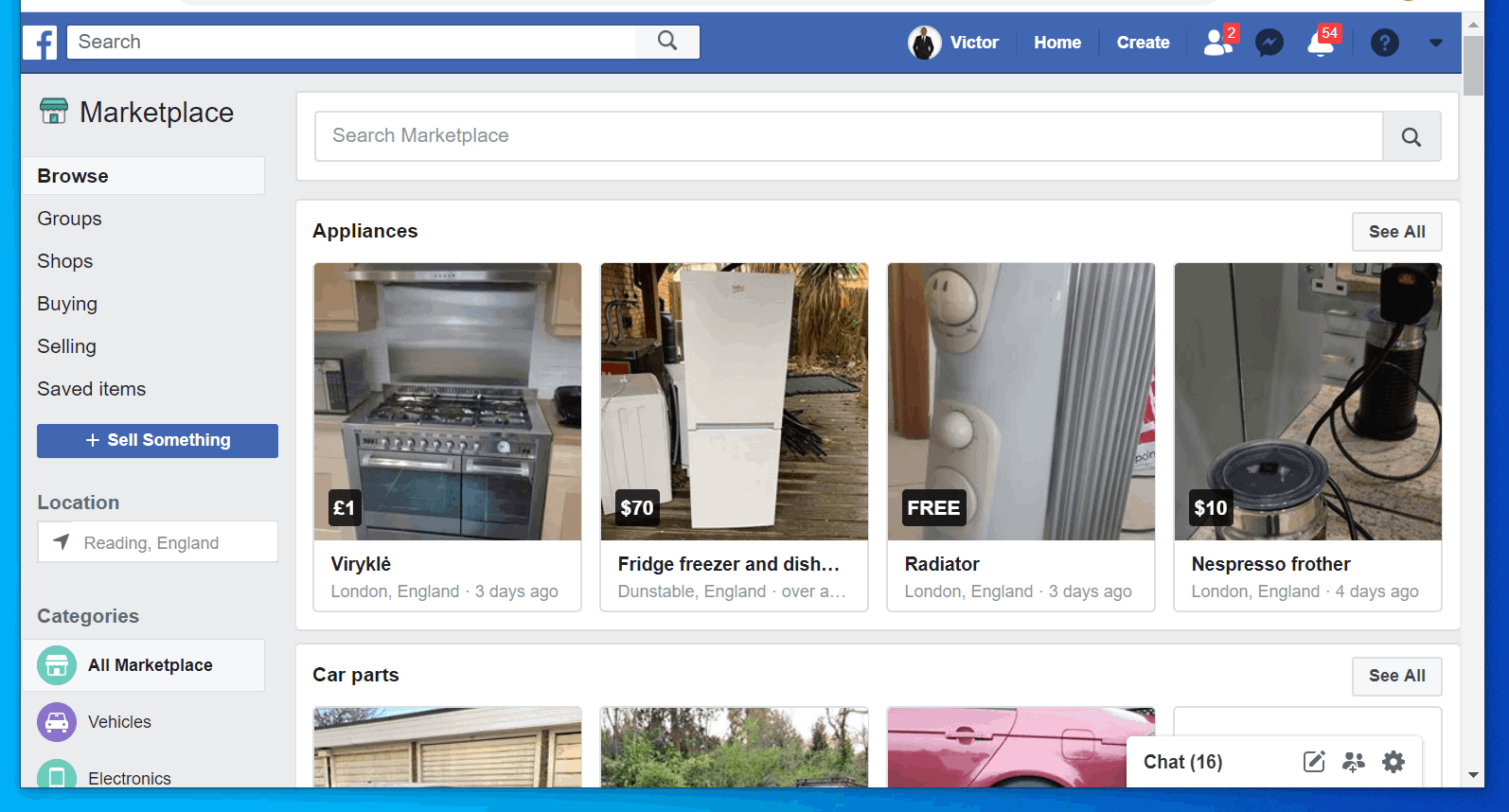 add marketplace to shortcut bar facebook
