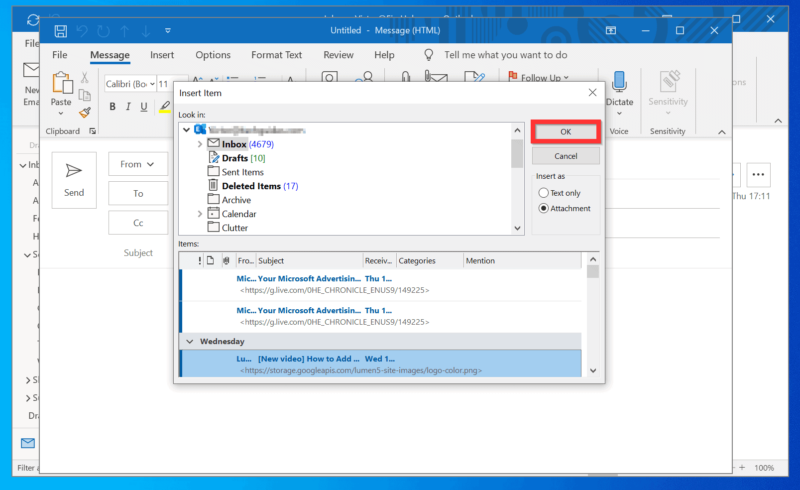 office insider builds outlook attach files