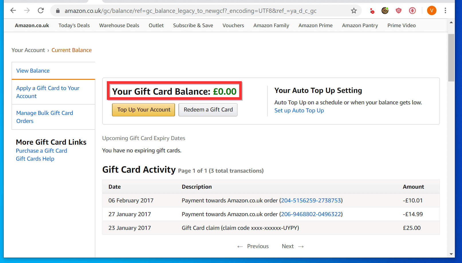 How to Check Amazon Gift Card Balance from a PC (Amazon.com) .