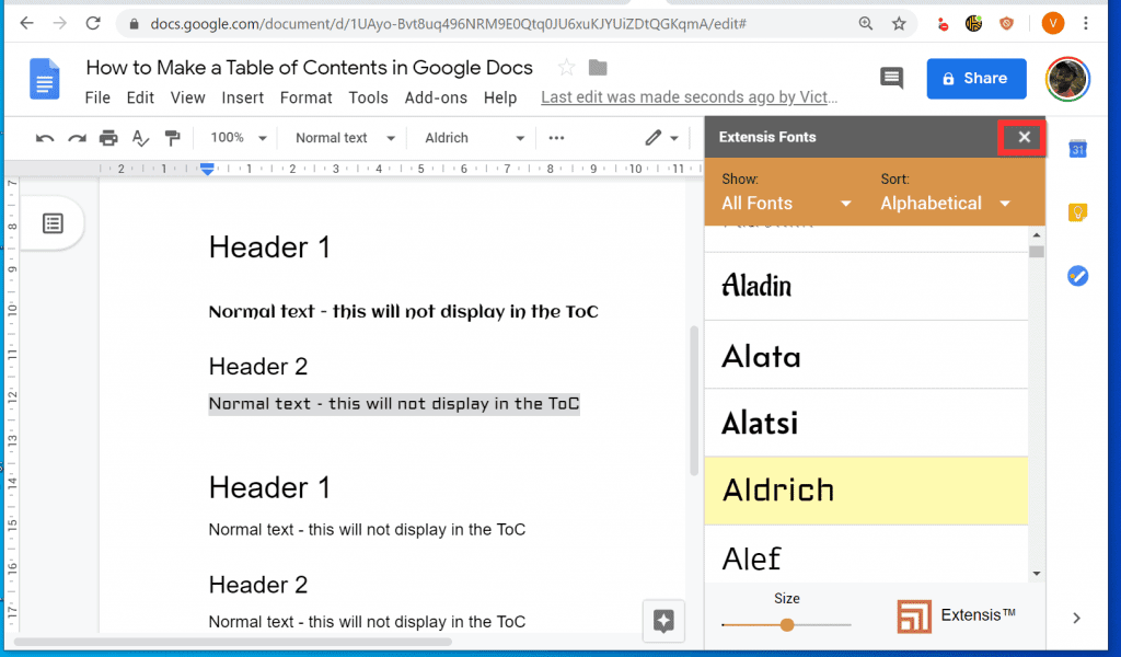 how to add ed fonts to google docs