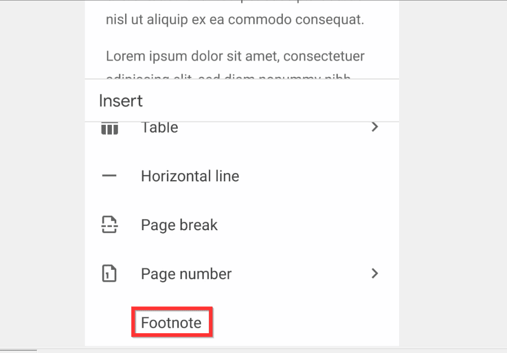 how to add footnote google docs