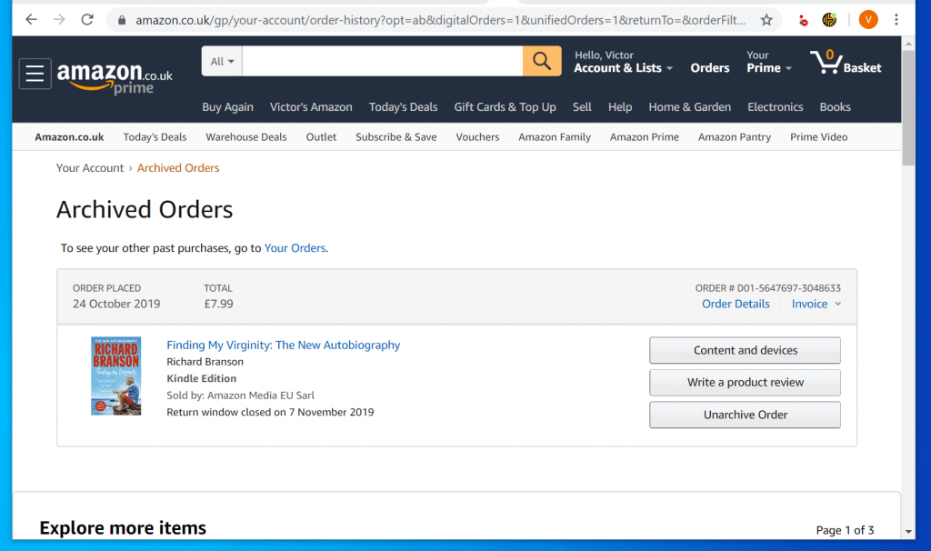 amazon my account orders history