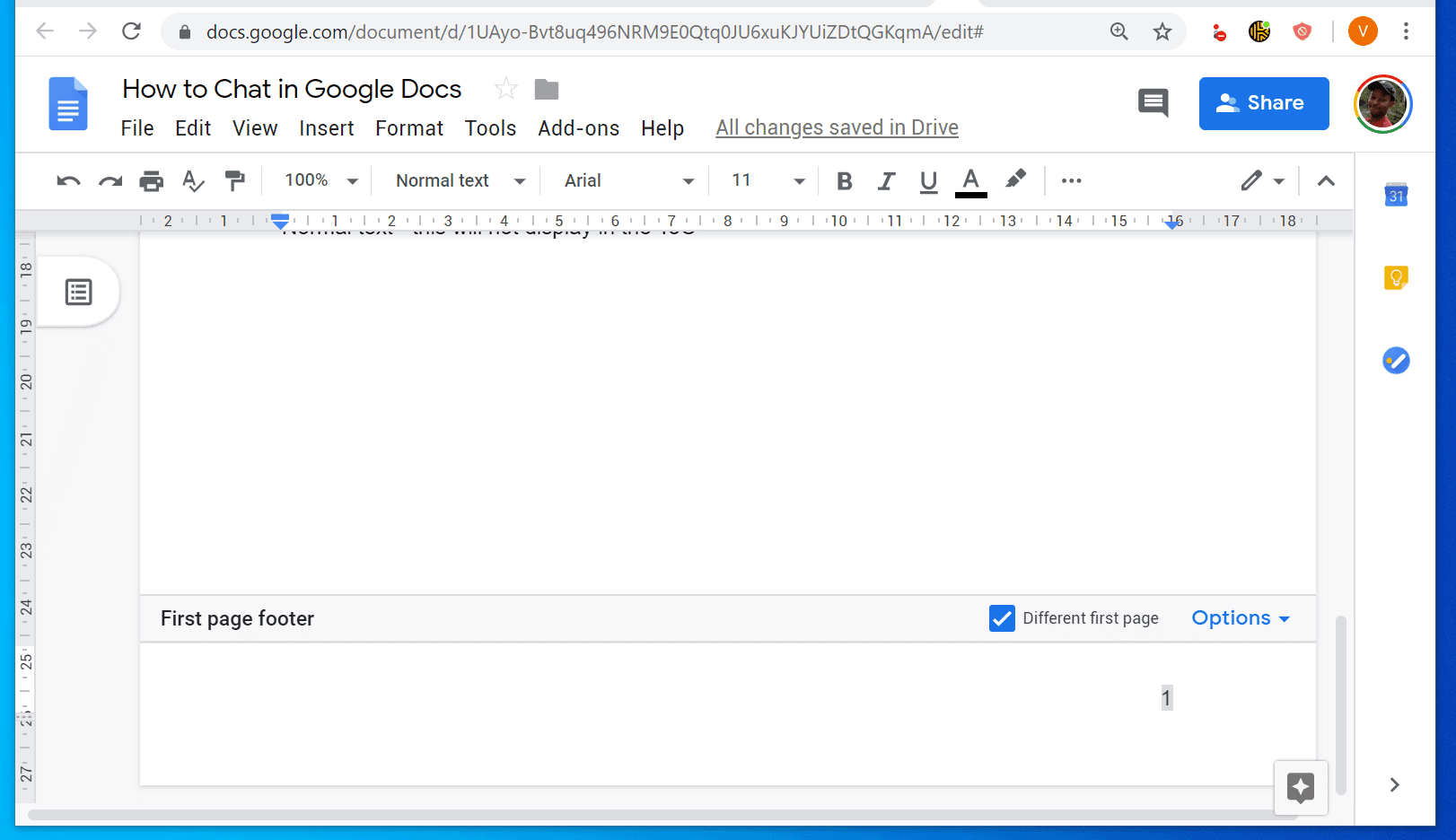 removing header from second page google docs