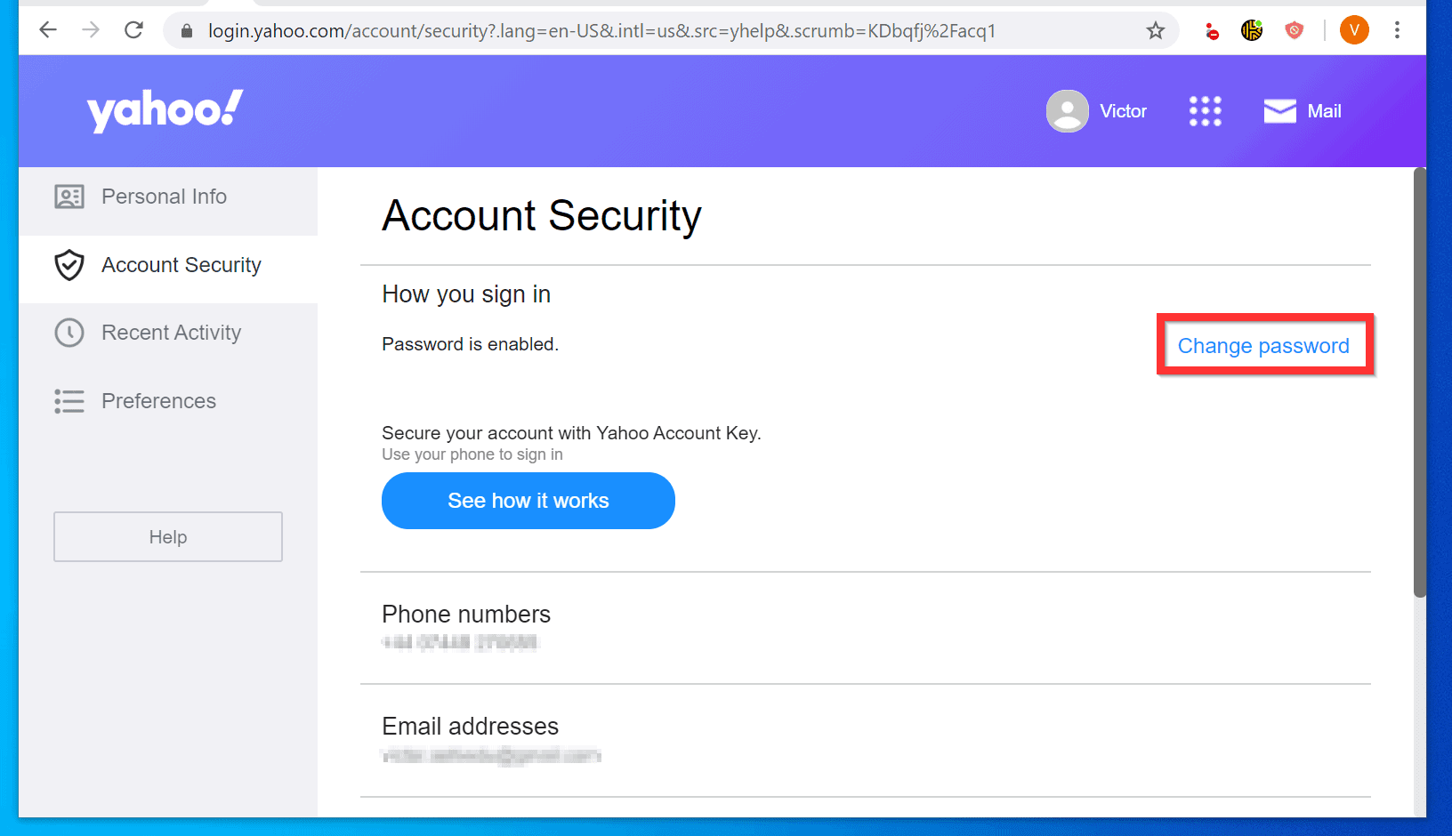 change easylogin password
