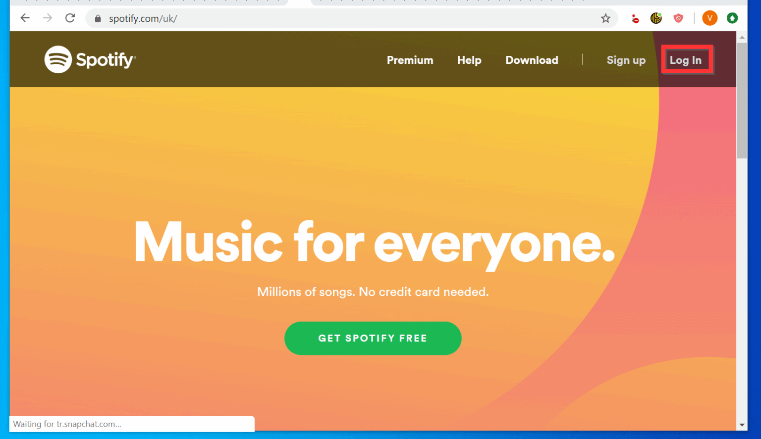 change spotify login to not use facebook