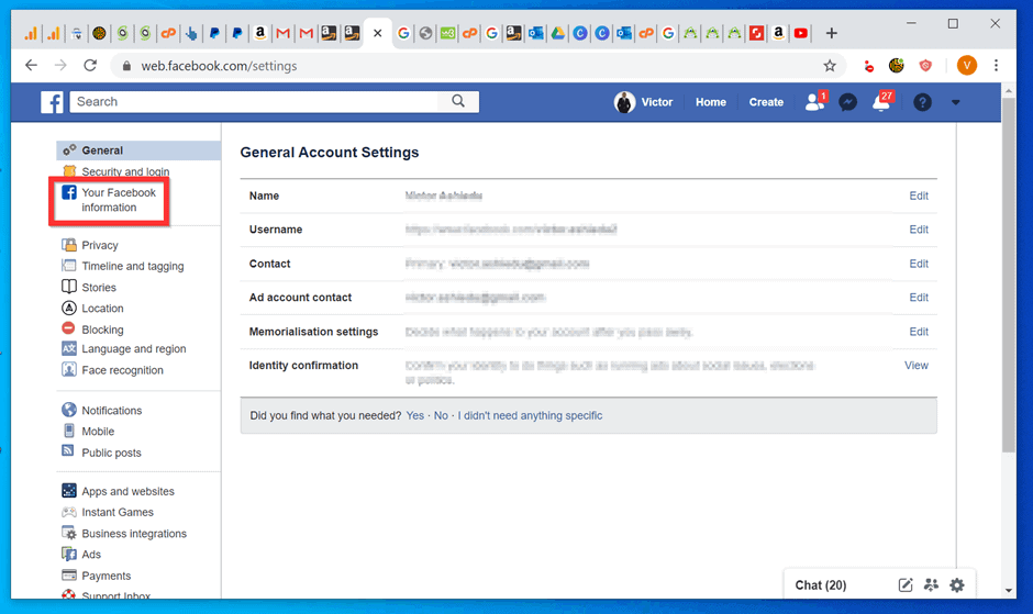 how to deactivate facebook account on pc