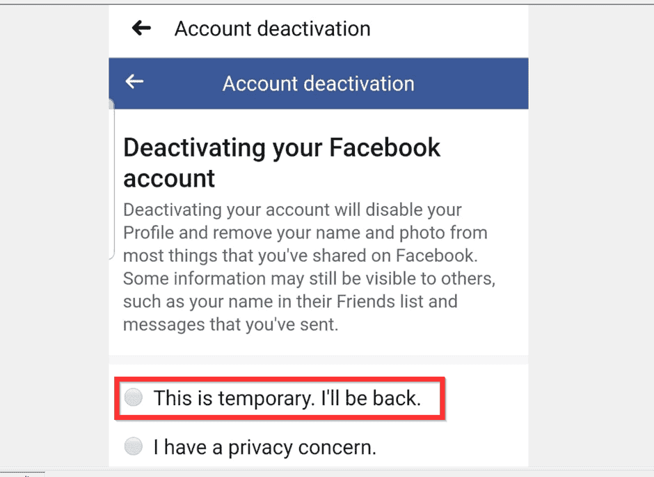 How to Temporarily Deactivate Facebook from a PC, Android or iPhone