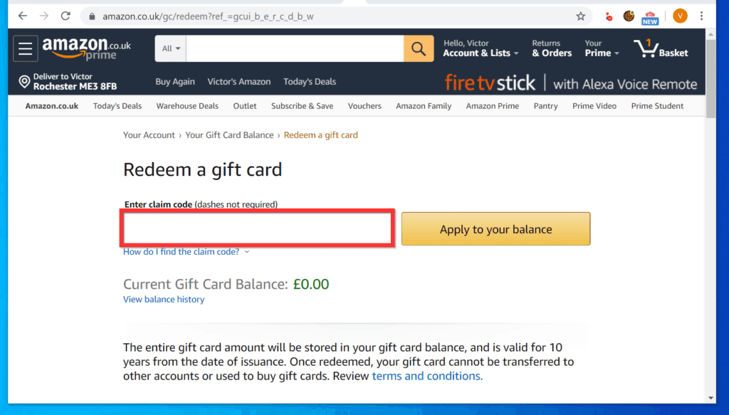 How to Redeem Amazon Gift Card (2 Methods) - Itechguides.com.