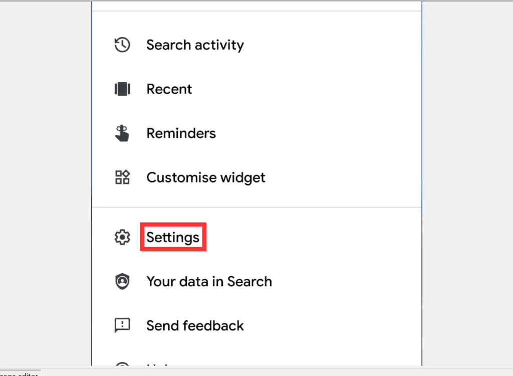 Safe search settings