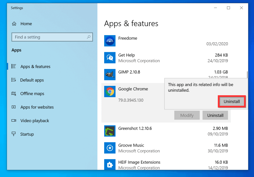 how to uninstall google chrome apps