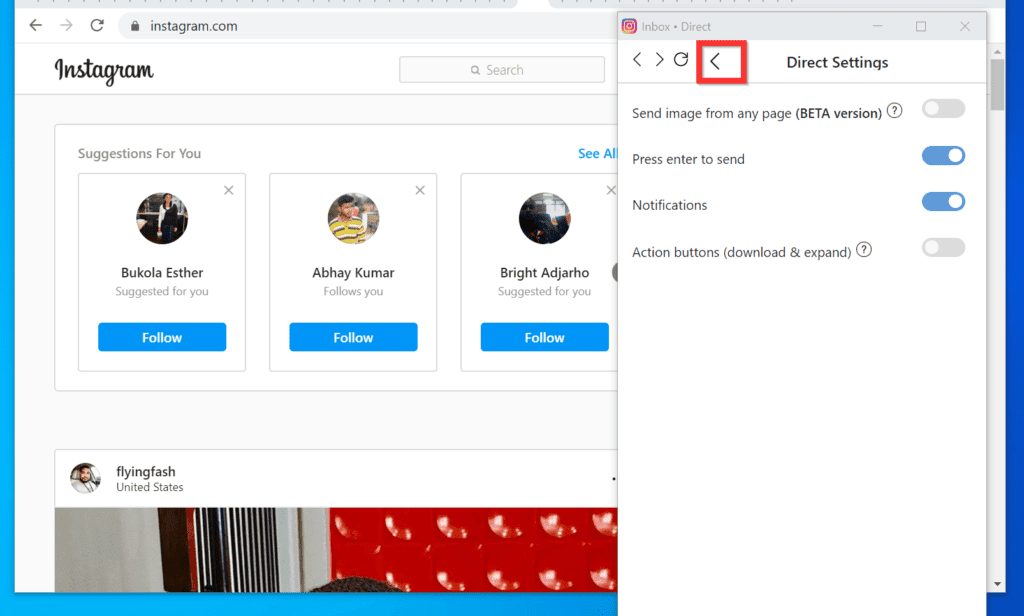 how to message someone on instagram desktop