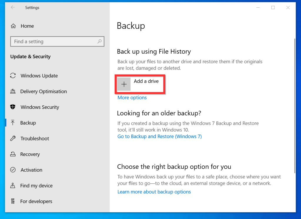 backup vs file history