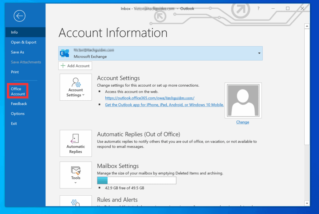 how to switch email accounts in outlook