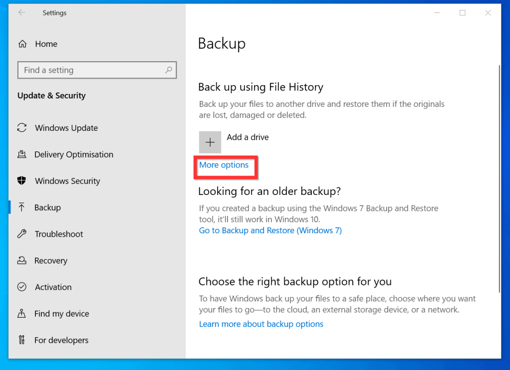 folder backup on windows 10