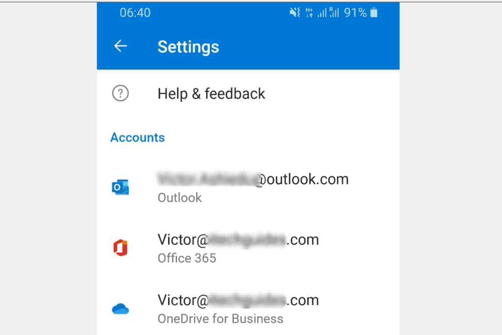 outlook mobile out of office
