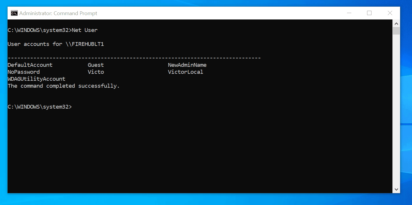 command line change windows microsoft account password