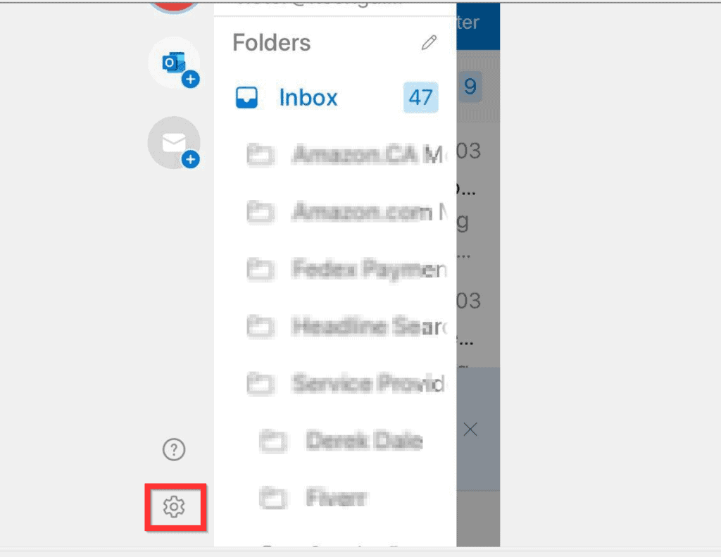 sign out of outlook app