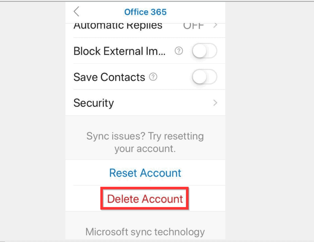 how to delete outlook account from outlook