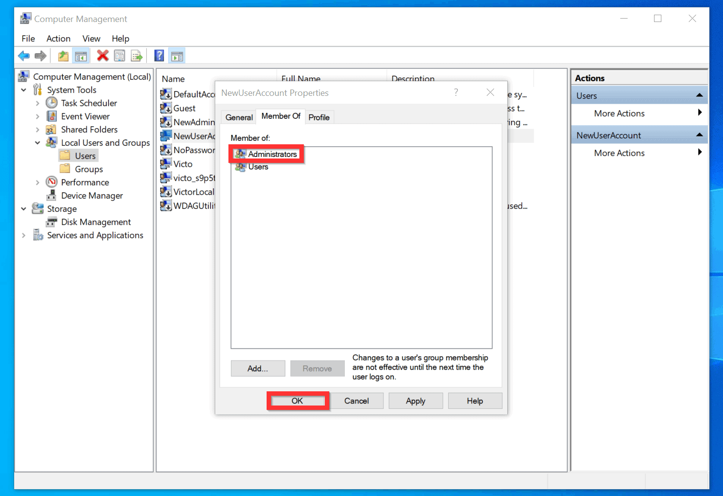 change administrator microsoft account windows 10