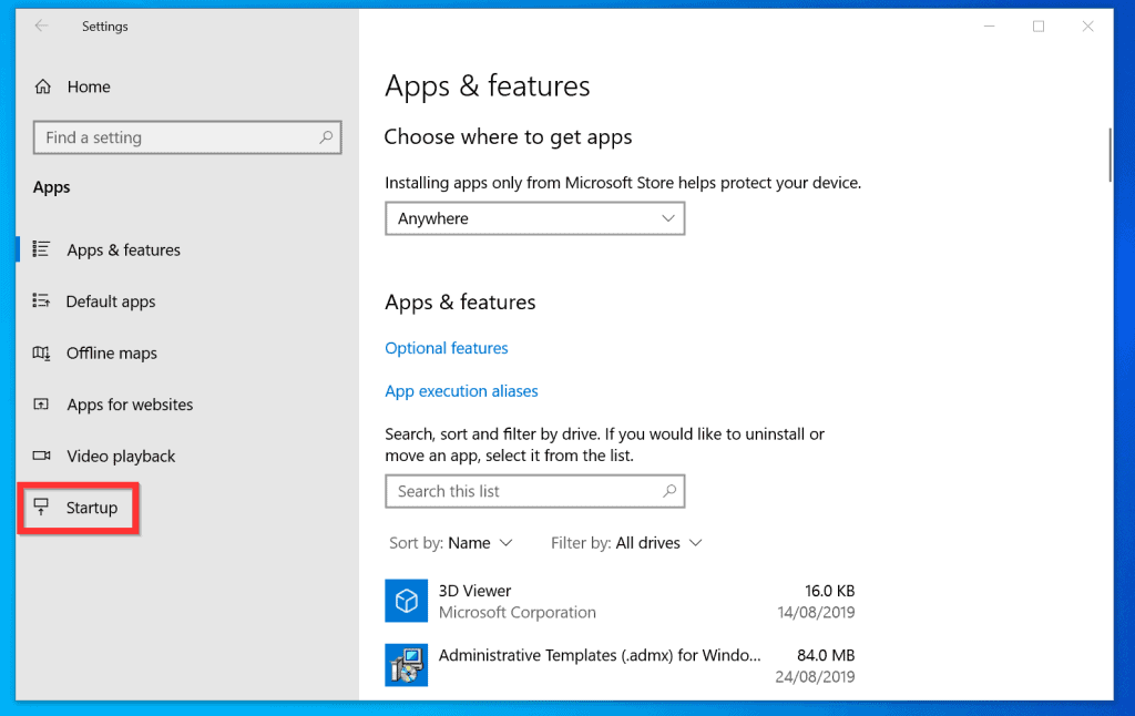 how to change what programs run at startup windows 10