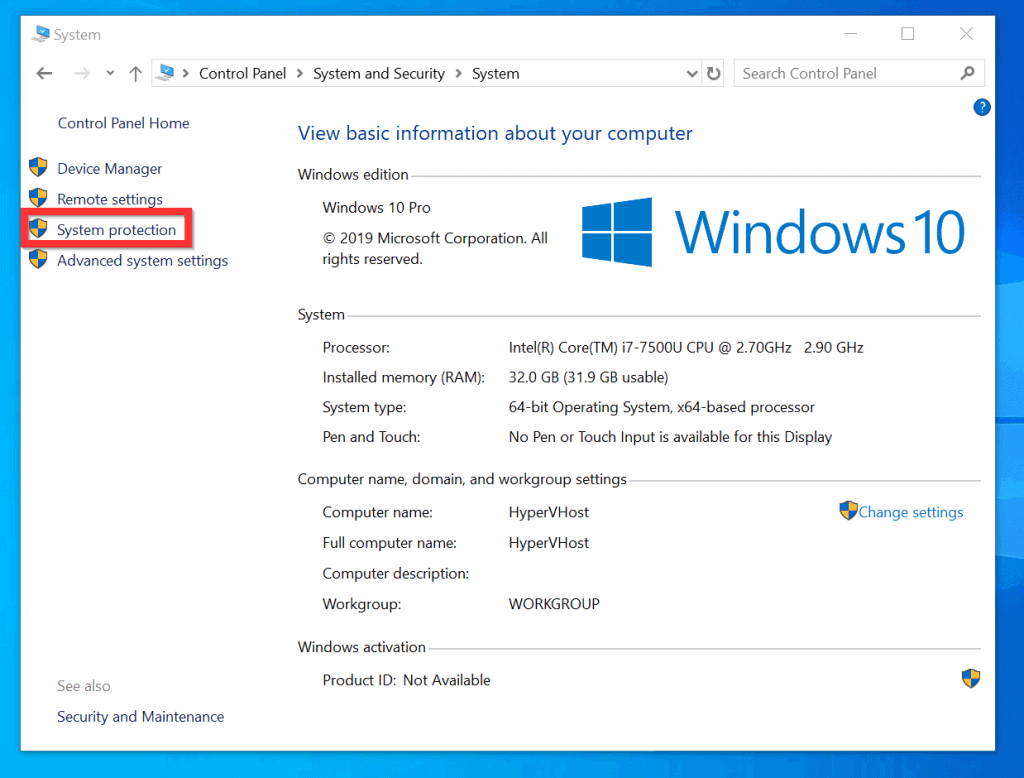 windows 10 restore settings