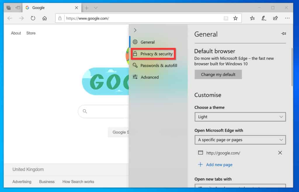 how to stop microsoft edge from popping up