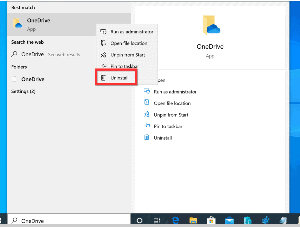 can i uninstall microsoft onedrive from windows 10