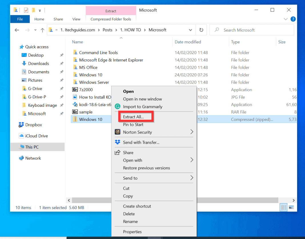 adding password to zip file windows 10