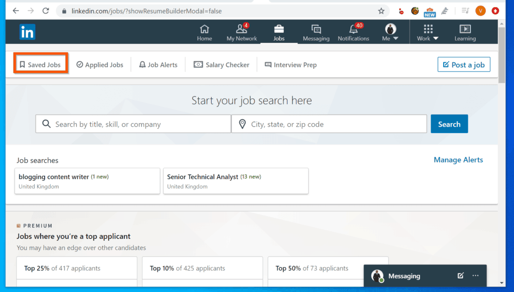 Linkedin Saved Jobs | How to View LinkedIn Saved Jobs | Itechguides.com