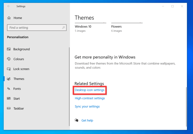 allow themes to change desktop icons box windows 10