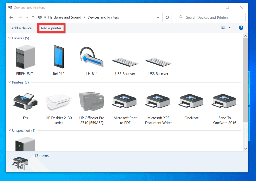 add printer to windows 10