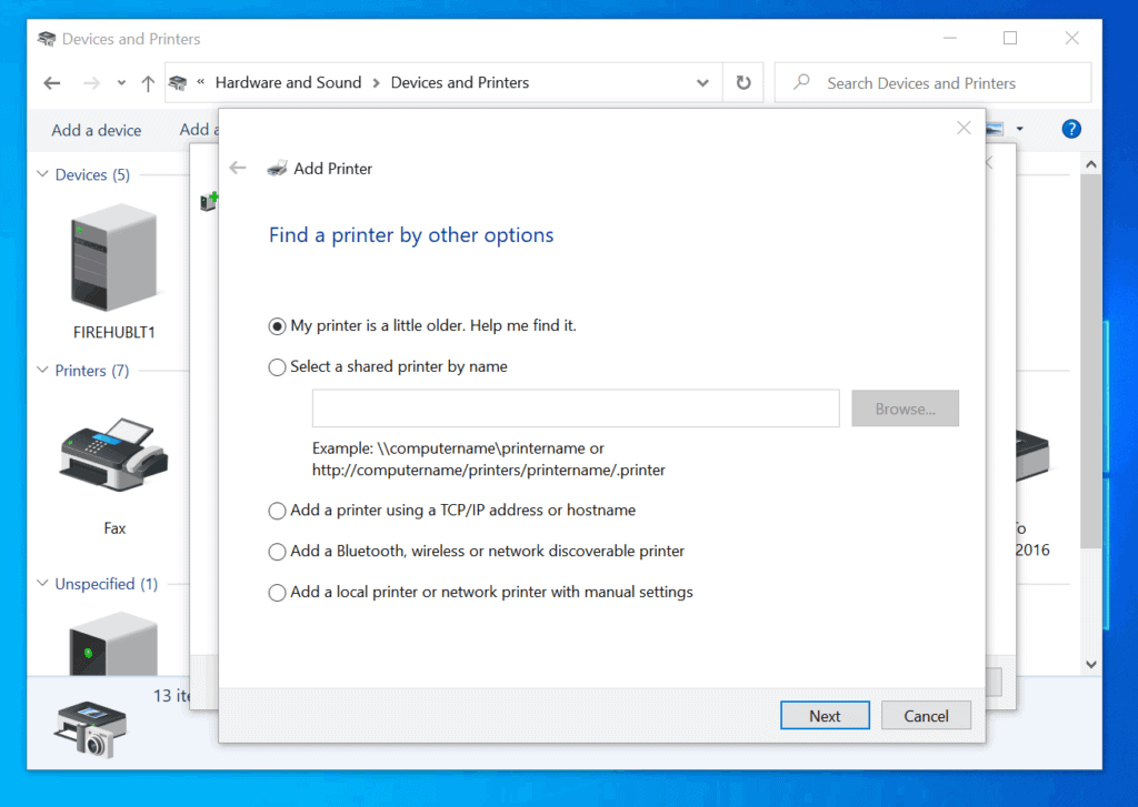 How to Add a Printer on Windows 10 from Control Panel