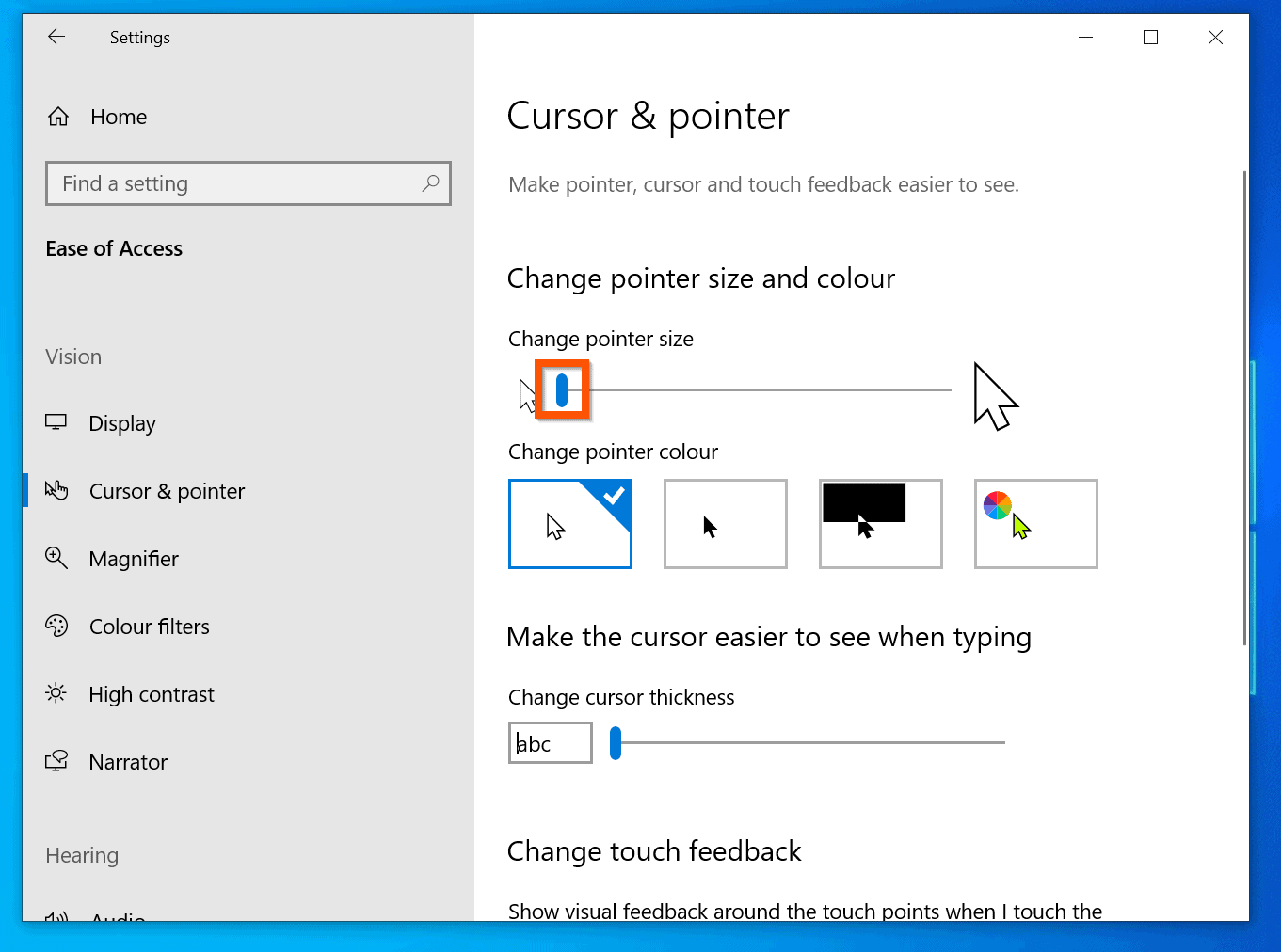 cursor color changer windows 10