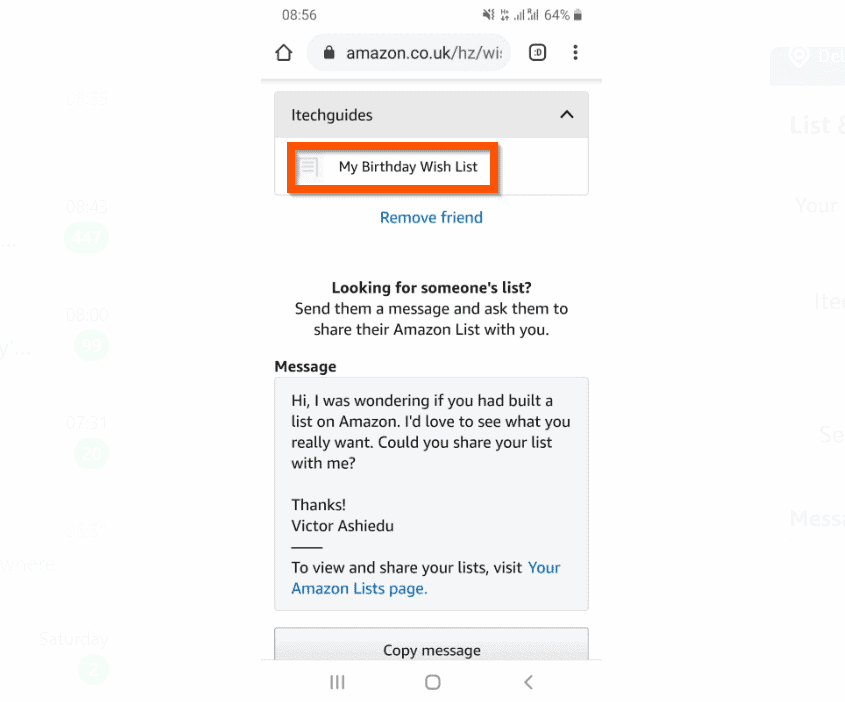 Address your show wish amazon does list Find someone's
