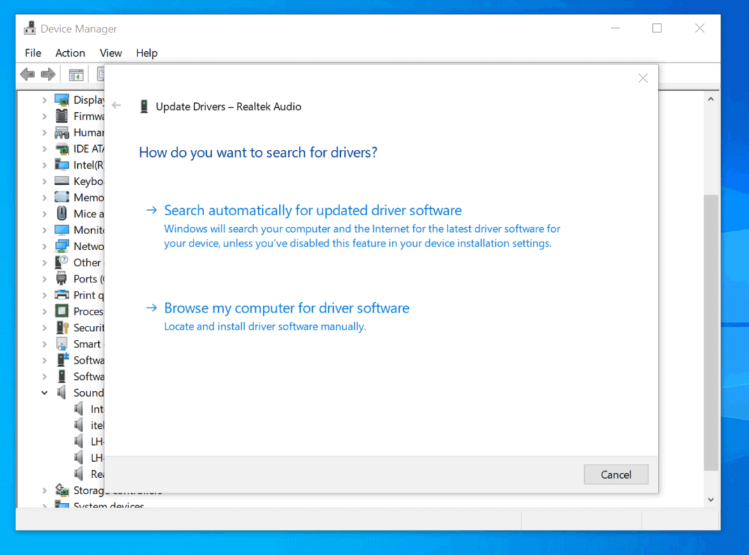 realtek high definition audio driver update windows 10