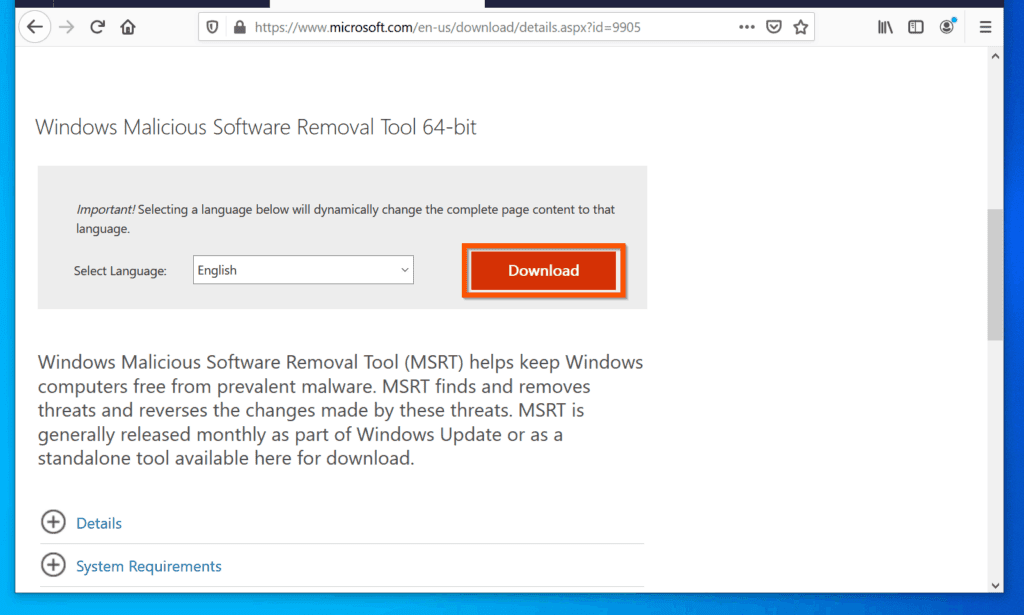 download ms malicious software removal tool