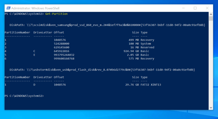powershell resize partition windows 7