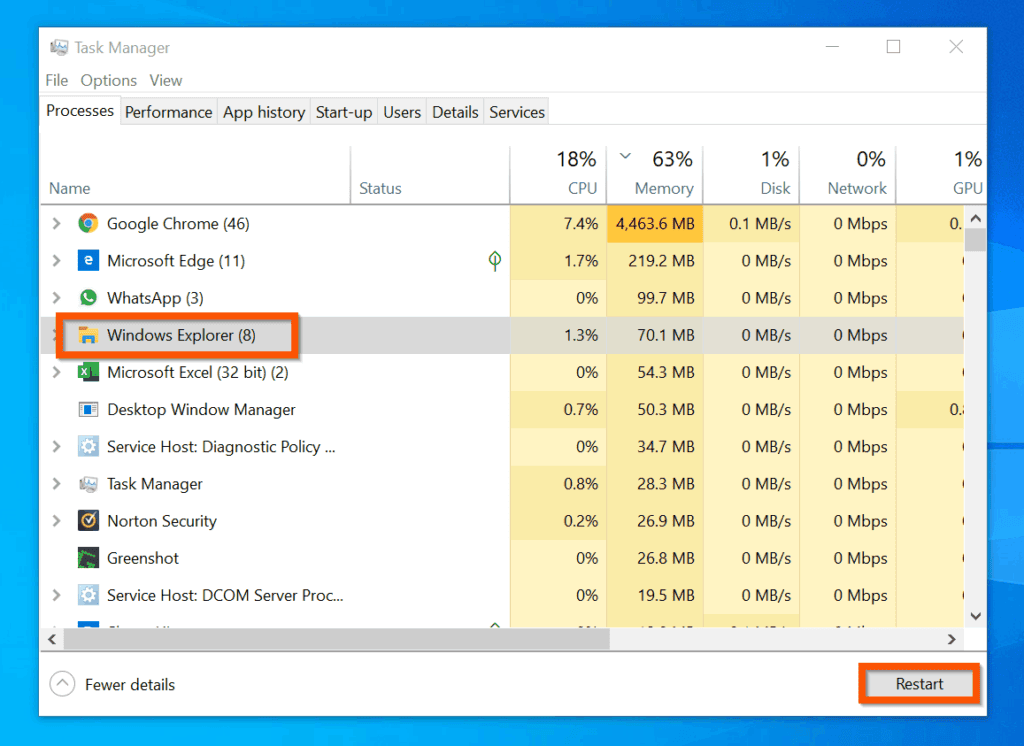 windows 10 file explorer not responding