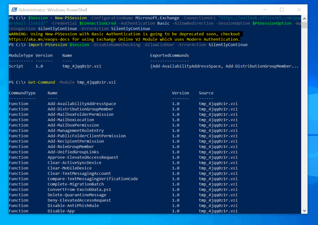 connect to exchange online powershell