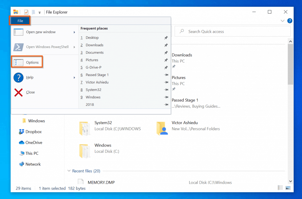 clear-your-file-explorer-recent-files-history-in-windows-10-techcult