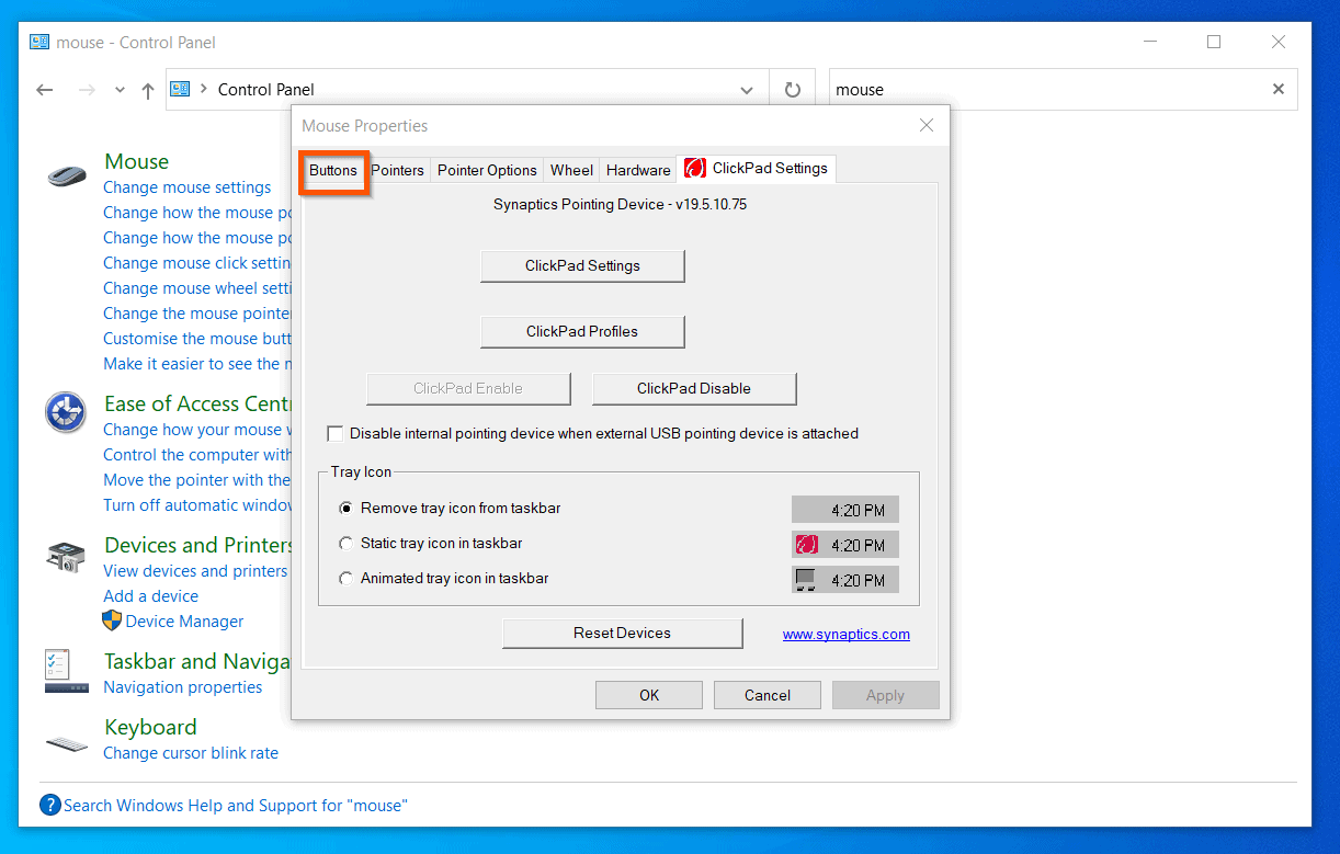single click mouse windows 10