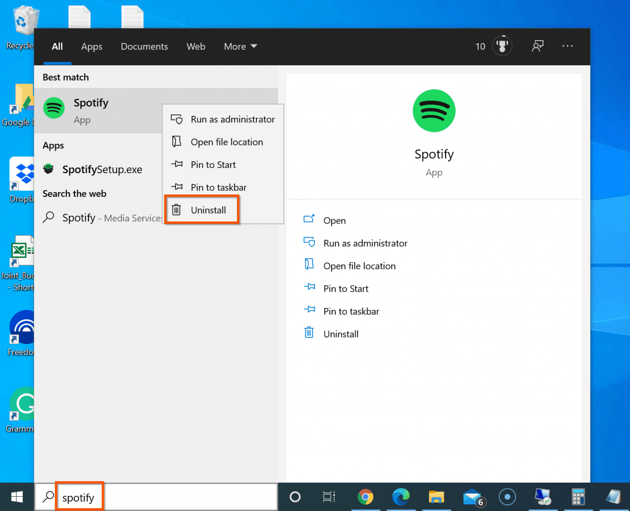 install spotify windows 10