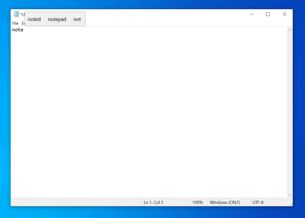desktop notepad windows 10