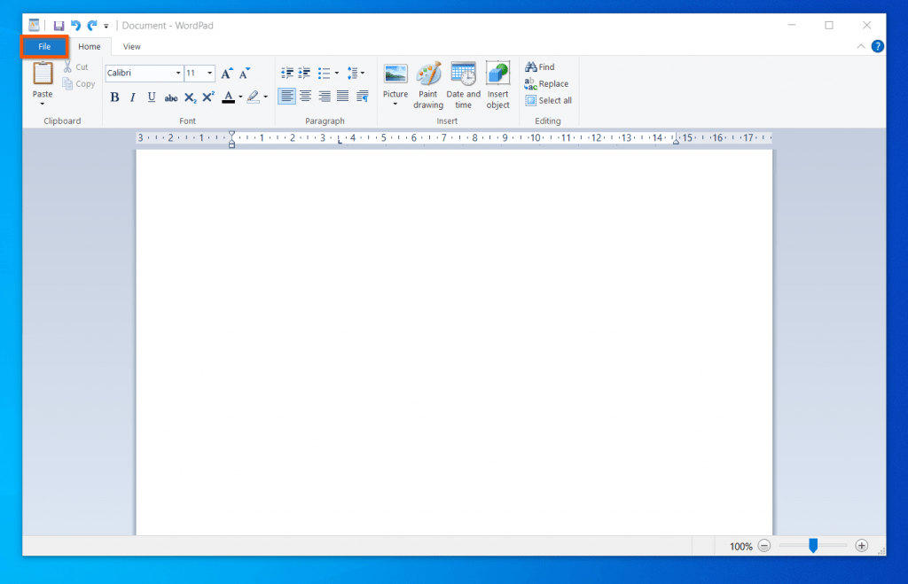 how to put text on picture in wordpad