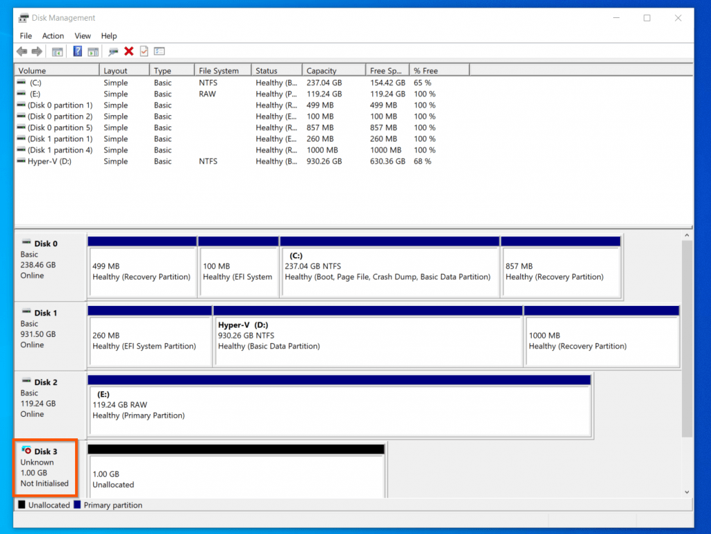 disk management windows 10