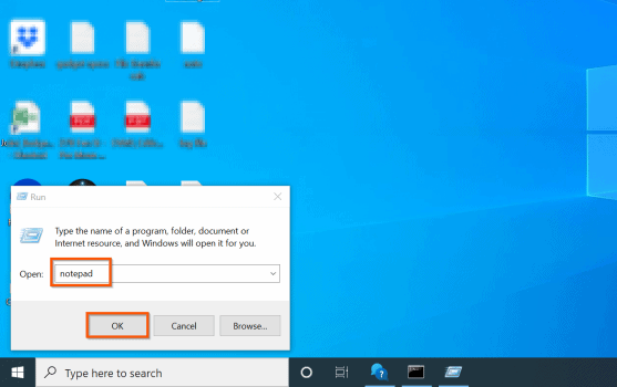 open notepad windows 10 emulating window xp