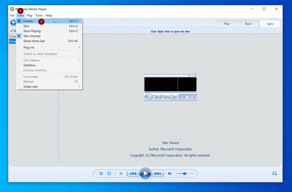 reset windows media player to default