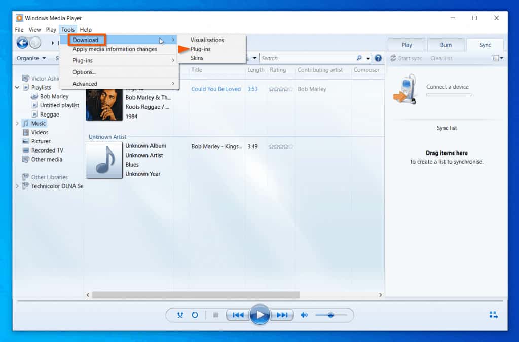 window media player plug