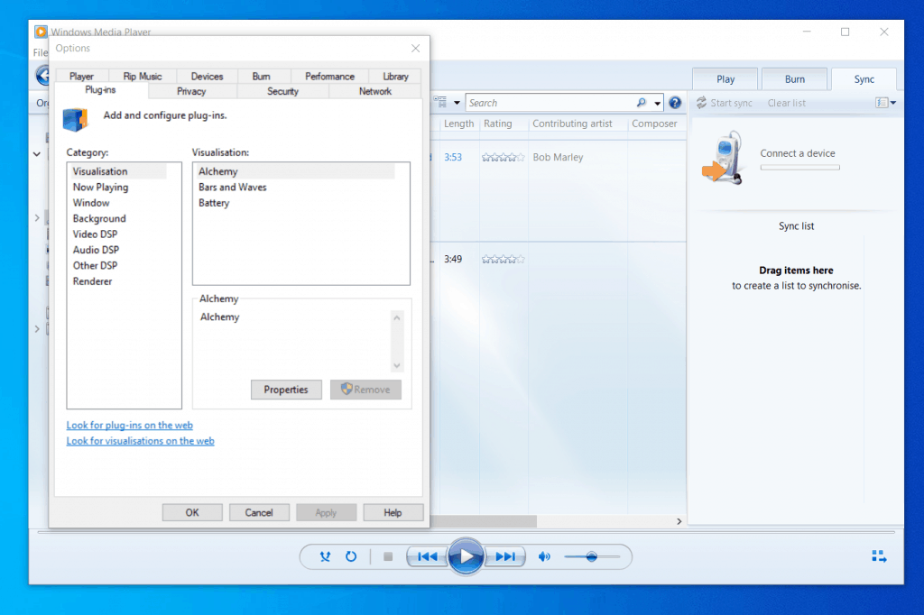 windown media player plugin